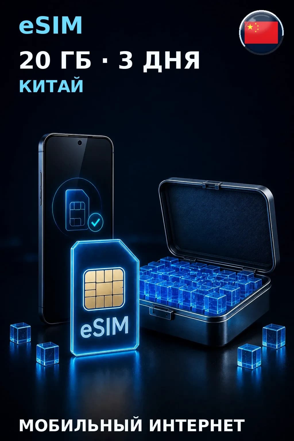 eSIM Китай — 20 ГБ, 3 дня — интернет