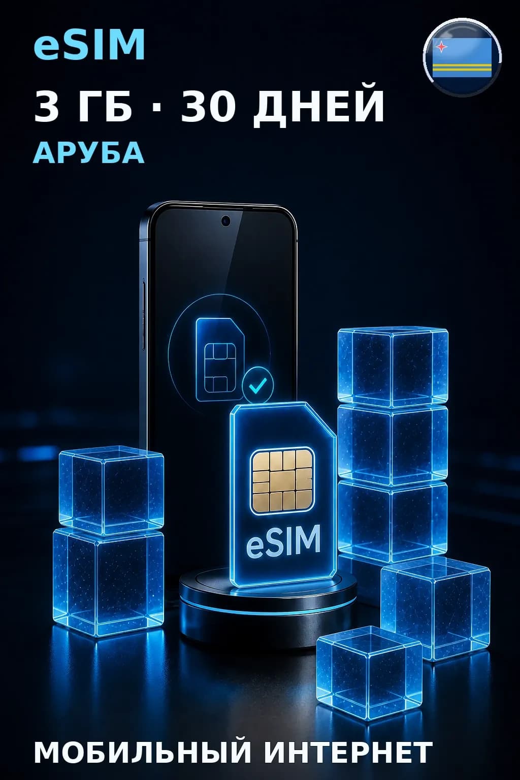 eSIM Аруба — 3 ГБ, 30 дней — интернет