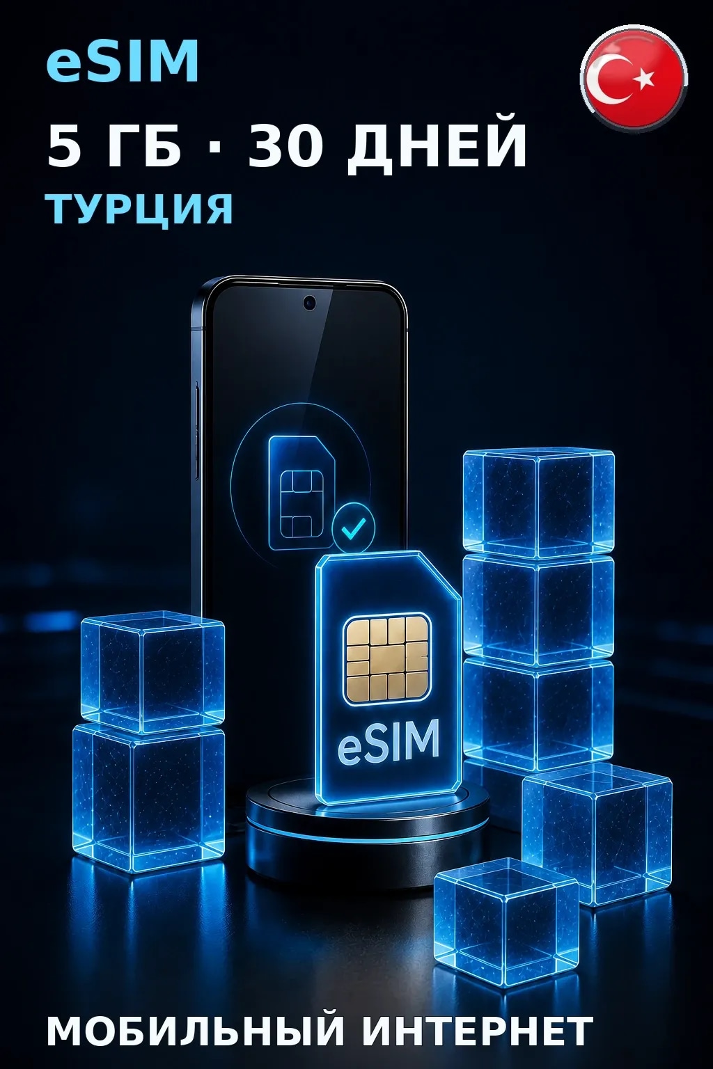 eSIM Турция — 5 ГБ, 30 дней — интернет