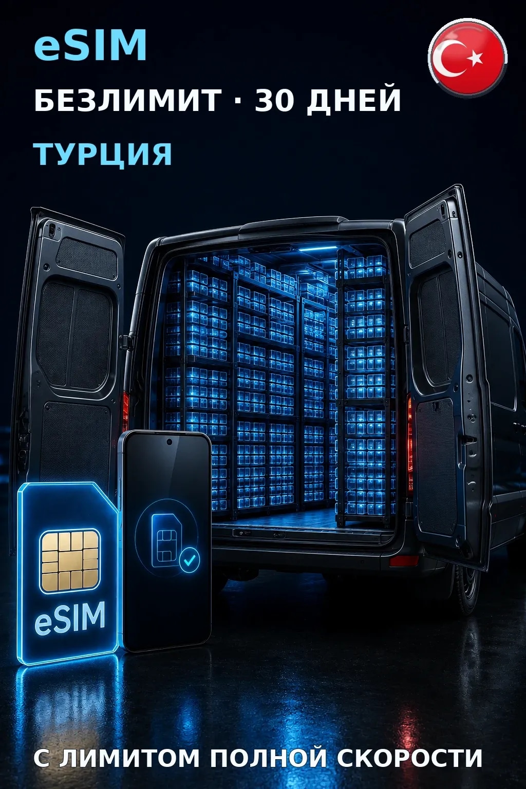 eSIM Турция — БЕЗЛИМИТ, 30 дней — интернет