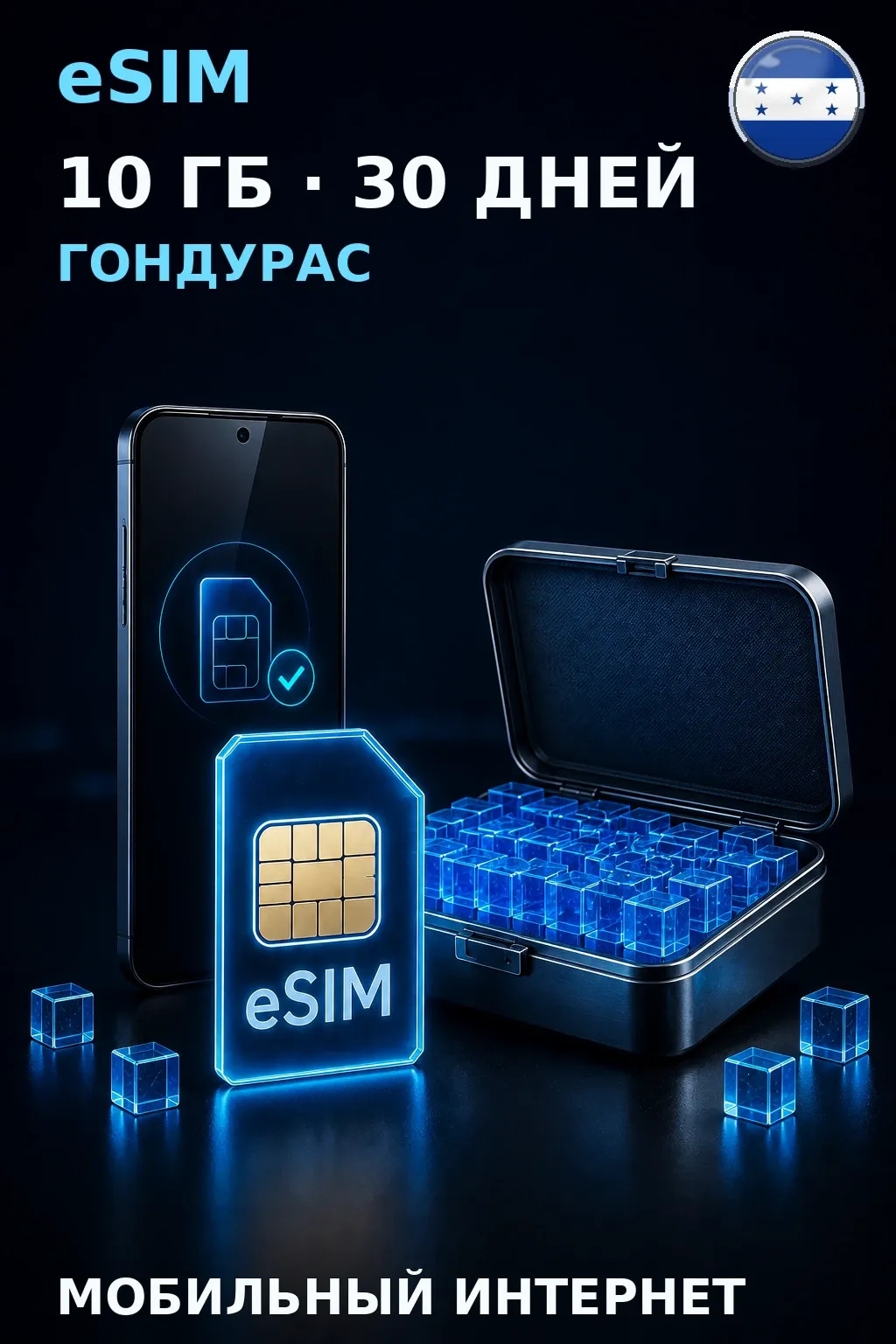 eSIM Гондурас — 10 ГБ, 30 дней — интернет
