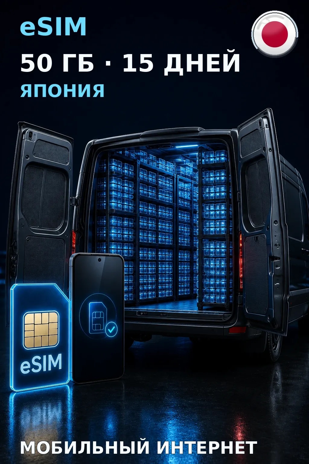 eSIM Япония — 50 ГБ, 15 дней — интернет