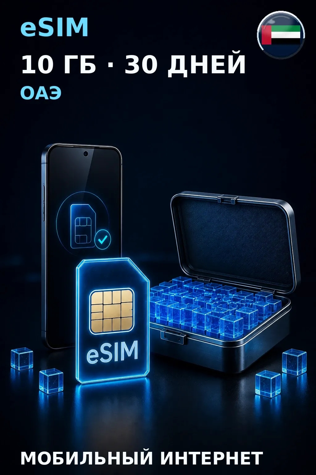 eSIM ОАЭ — 10 ГБ, 30 дней — интернет