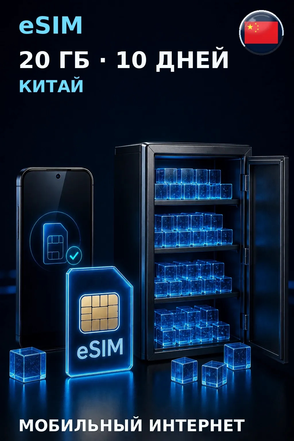 eSIM Китай — 20 ГБ, 10 дней — интернет