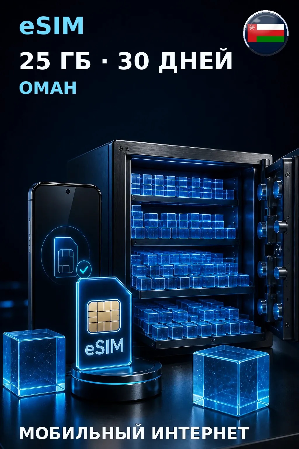 eSIM Оман — 25 ГБ, 30 дней — интернет